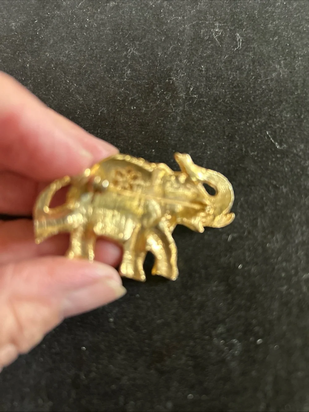 Gold Tone Vintage Elephant yellow Enamel Brooch- Decorative Women's Brooch